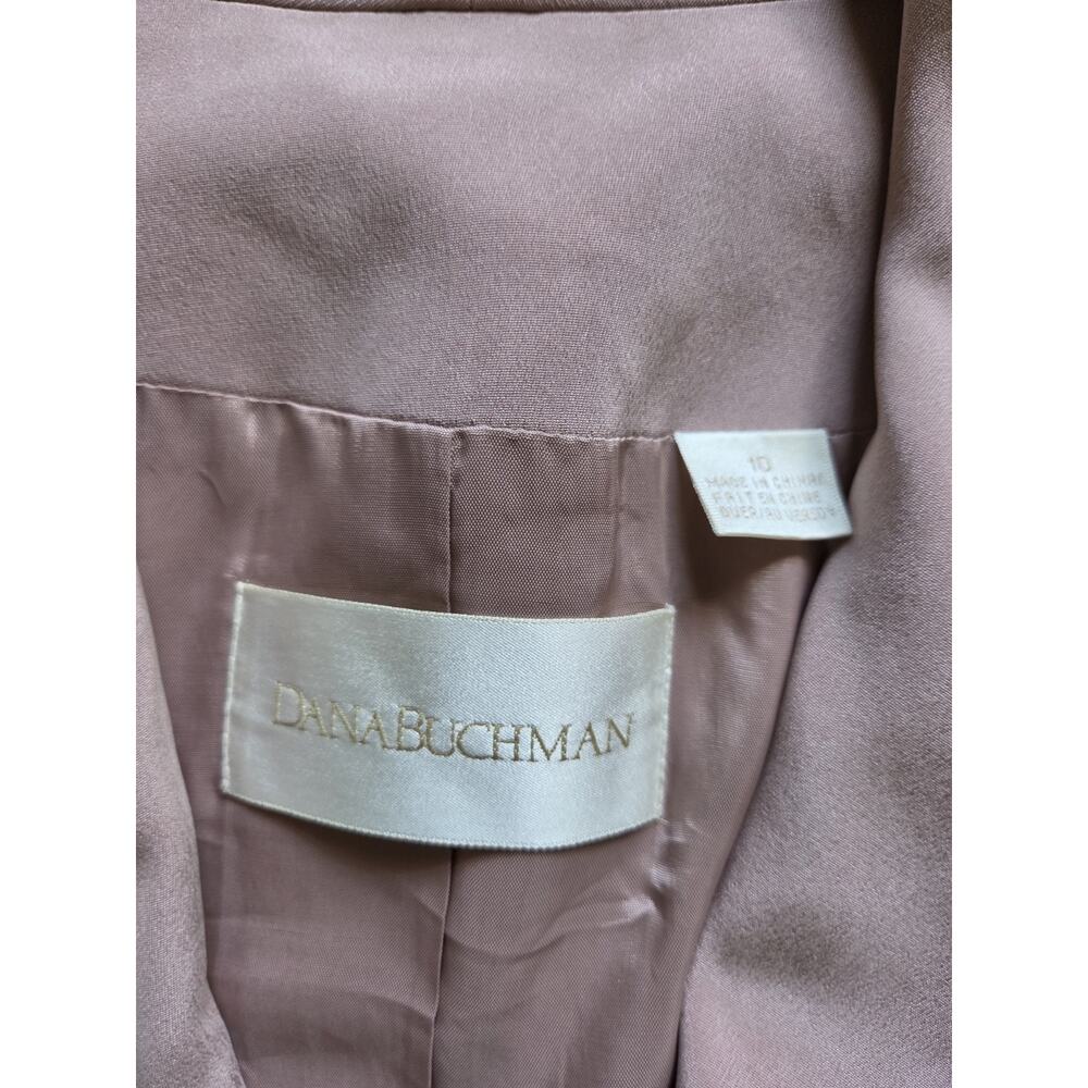 New Vtg Dana Buchman Silk 2 Pc Skirt Suit Set Size 8/ 10 Pink Career Office - Picture 3 of 10